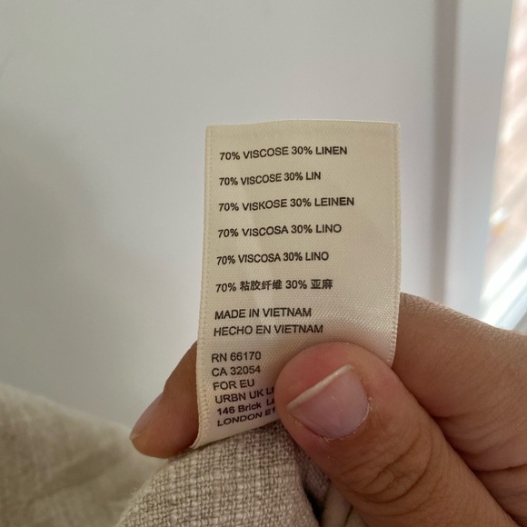 Free People Womens Sand Lyla Linen Wide Leg Trousers Pants Size 4 - Picture 9 of 9